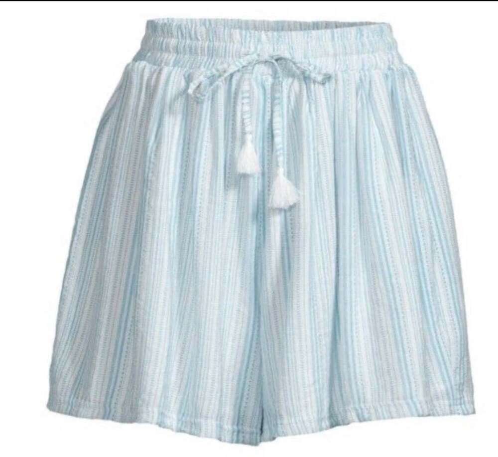 BCBGeneration Blue White Striped High Waist Flowy Shorts NWT Medium